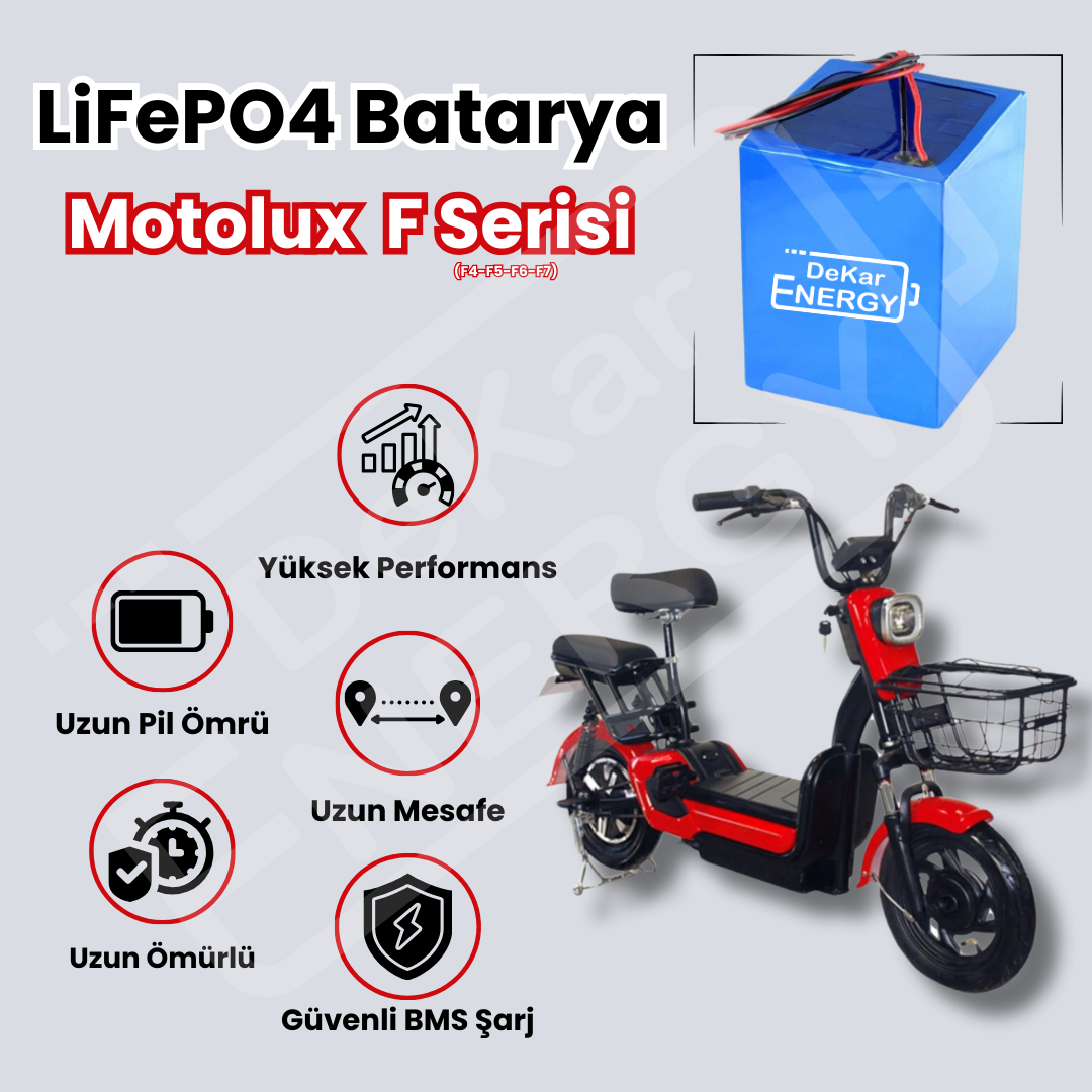 Motolux F4 Uyumlu 48 Volt 18 Ah LiFePO4 Batarya