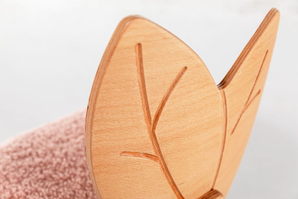 Woodba Pink Leaf Chair