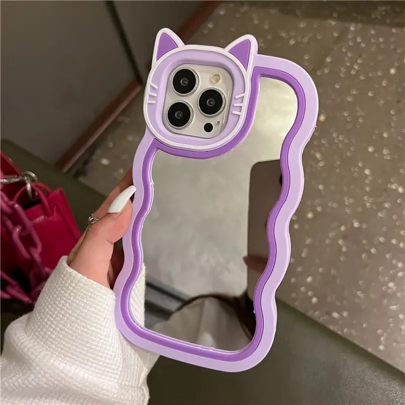 iPhone Uyumlu Ayna Özellikli Cat Silikon Kılıf