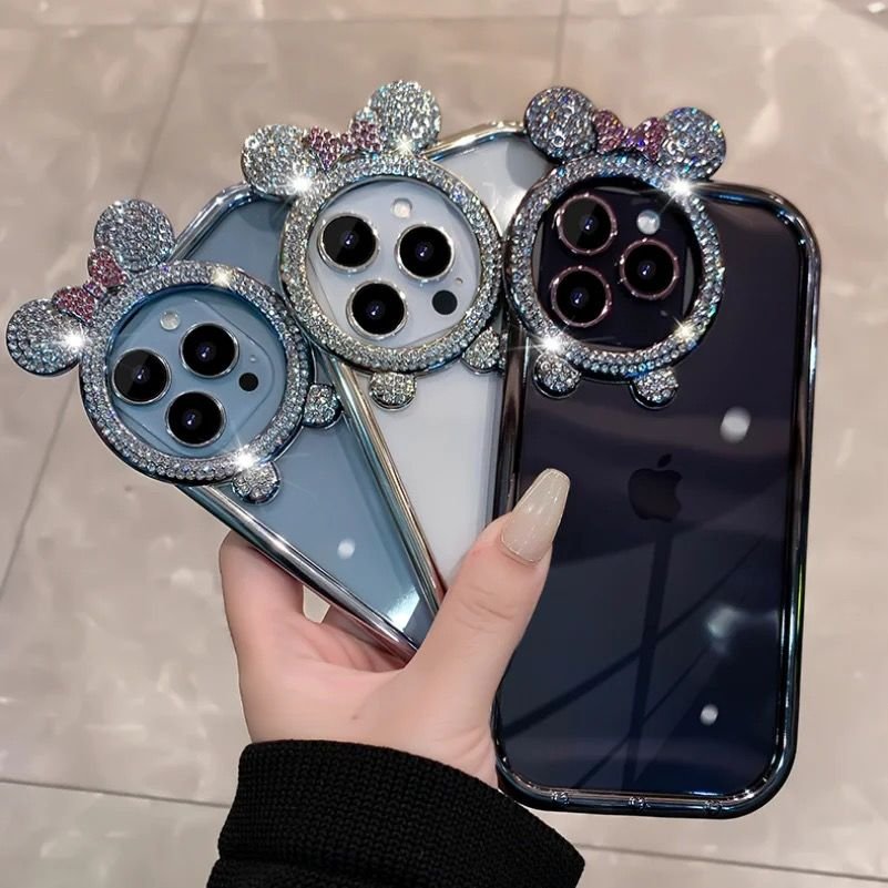 iPhone Uyumlu Minnie Mouse Taşlı Kılıf
