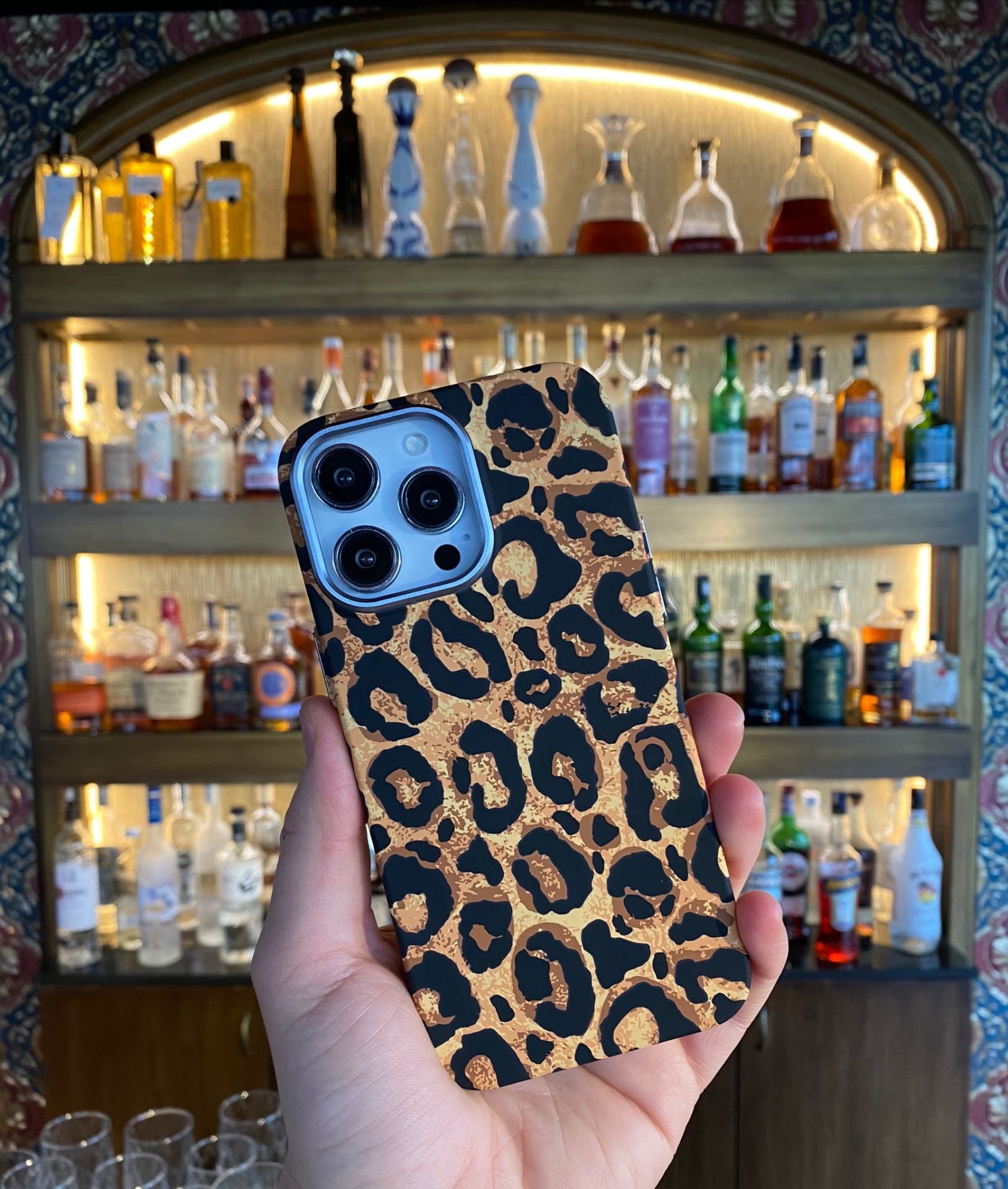 iPhone Uyumlu Leopar Desenli Ultra Lüx Telefon Kılıf