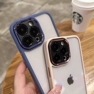 iPhone Uyumlu Pixel Focus Kenarı Silikon Lens Korumalı Telefon Kılıf