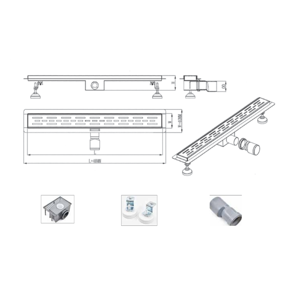Paslanmaz Gövdeli Slot 70 cm Duş Kanalı