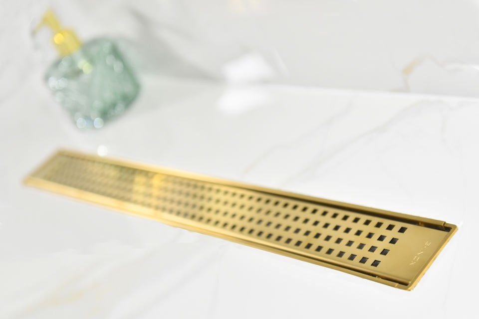 Klasik Seri 33 cm Square Gold Duş Kanalı