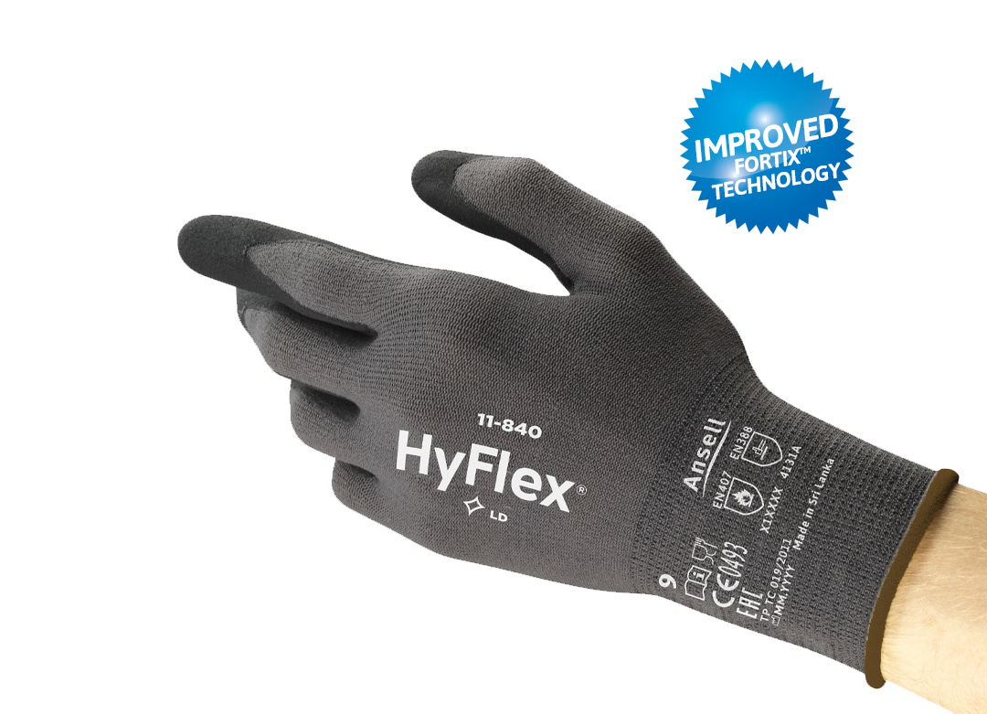 ANSELL HYFLEX 11-840 LARGE KÖPÜK NİTRİL KAPLI ISI VE AŞINMA DİRENÇLİ MONTAJ ELDİVENİ