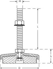 MAKİNA AYAĞI KROM D:60 M12x100