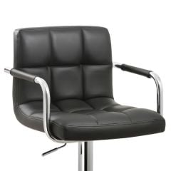 BR-455 KOLLU DERİ BAR SANDALYESİ SİYAH