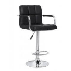 BR-455 KOLLU DERİ BAR SANDALYESİ SİYAH