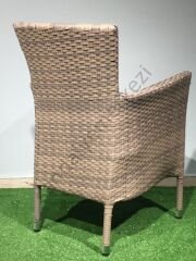 EL ÖRGÜSÜ RATTAN SANDALYE GULCA GRİ
