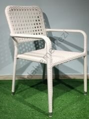 EL ÖRGÜSÜ RATTAN SANDALYE ŞAHYAR BEYAZ