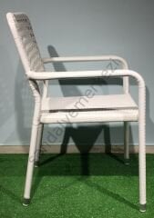 EL ÖRGÜSÜ RATTAN SANDALYE ŞAHYAR BEYAZ
