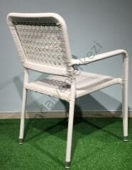 EL ÖRGÜSÜ RATTAN SANDALYE ŞAHYAR BEYAZ