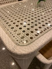 EL ÖRGÜSÜ 4 KİŞİLİK RATTAN MASA TAKIMI 80X140cm