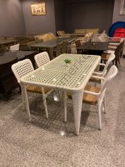 EL ÖRGÜSÜ 6 KİŞİLİK RATTAN MASA TAKIMI 90X160cm