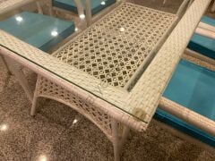 EL ÖRGÜSÜ 4 KİŞİLİK RATTAN MASA TAKIMI 90X130cm
