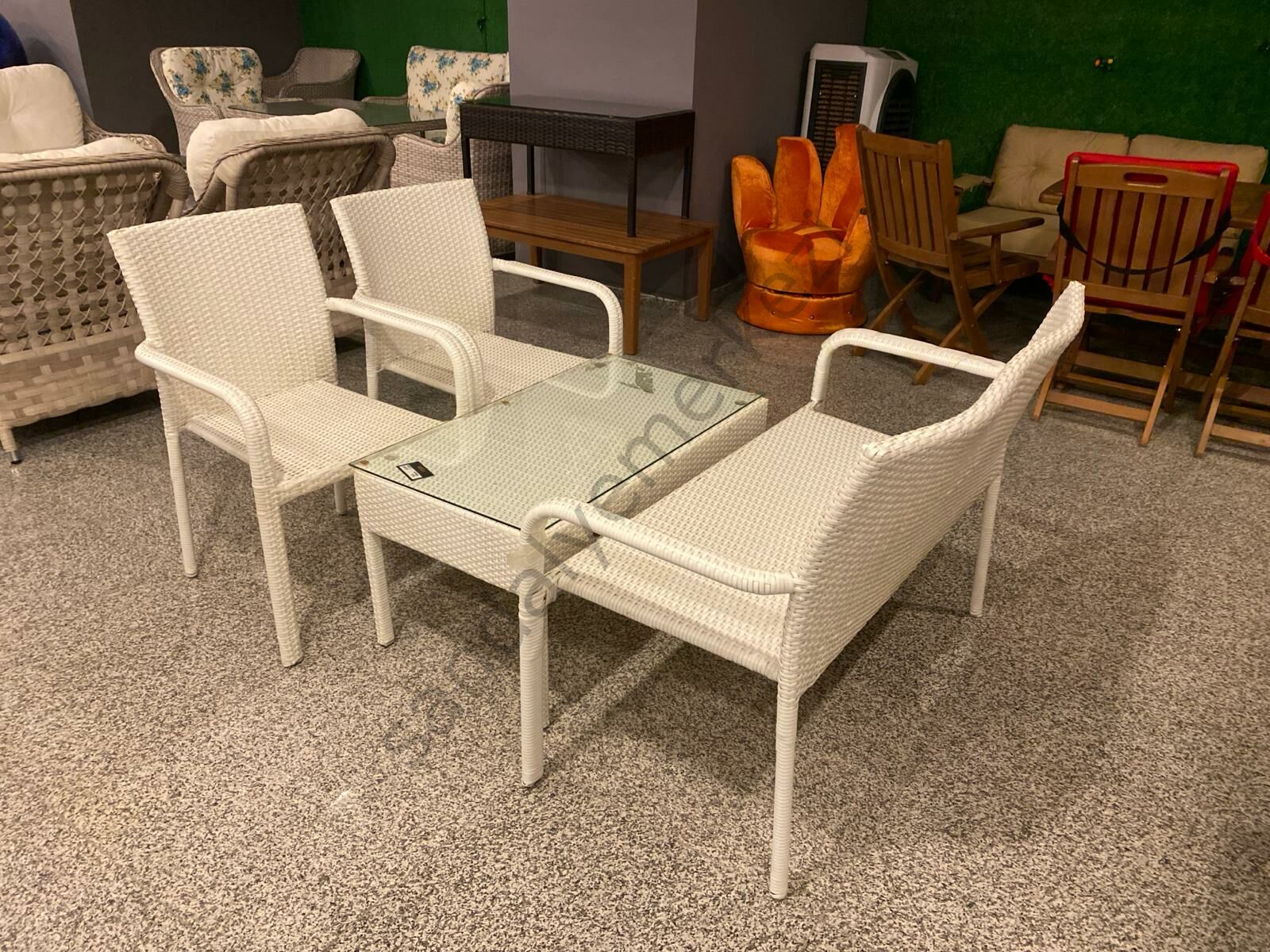 EL ÖRGÜSÜ RATTAN ÇAY SETİ 4 KİŞİLİK