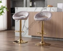 GOLD BAR SANDALYESİ KADİFE KUMAŞ