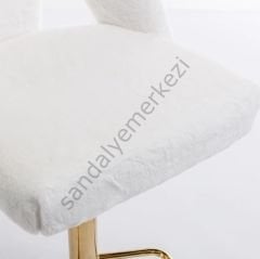 GOLD BAR SANDALYESİ ÖZEL TASARIM TAVŞAN TÜYÜ
