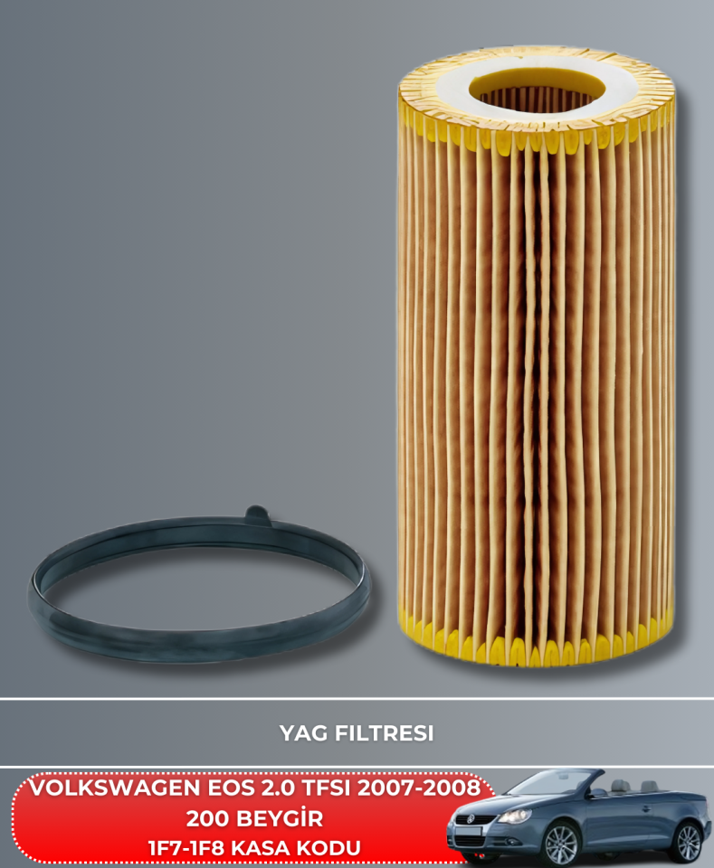 VW VOLKSWAGEN EOS 2.0 TFSI 2007-2008 200 BEYGİR FİLTRE - YAĞ BAKIM SETİ