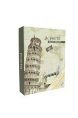 Rabsev RS4602-2 Fotoğraf Albümü 10x15cm 200 Fotoğraf Kapasiteli Pisa Kulesi Desenli Anı Albümü