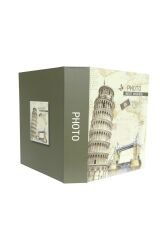 Rabsev RS4602-2 Fotoğraf Albümü 10x15cm 200 Fotoğraf Kapasiteli Pisa Kulesi Desenli Anı Albümü