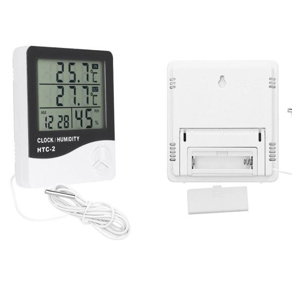 Techmaster 2 Dijital Termometre Saat Nem Dış Sıcaklık Ölçer