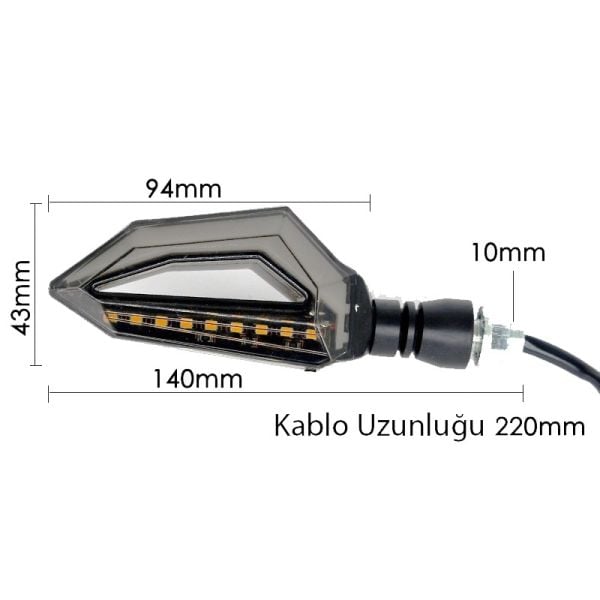 Motosiklet Led Sinyal Lambası 12V Su Geçirmez Universal ZXD-05