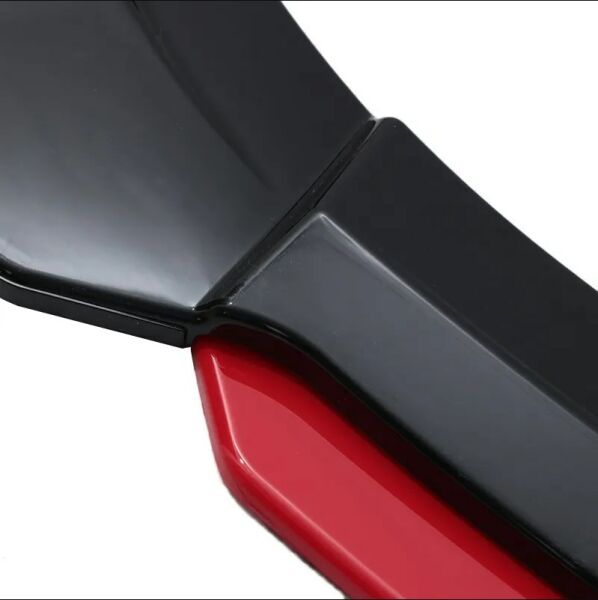 6 Parça Universal Araç Oto Ön Tampon Lip Tampon Eki Piano Black Kırmızı