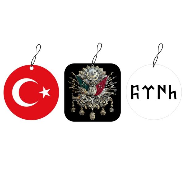Techmaster Araç Asma Koku Osmanlı Arma Bayrak Türk Tasarım 3 Adet