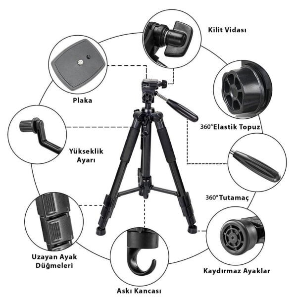 Techmaster T11 Kamera Youtuber DSLR Canon Nikon Sony Tripod 140cm 5kg Kapasite