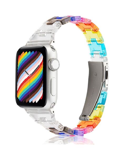 Apple Watch 5 6 7 8 9 Ultra 42mm 44mm 45mm Uyumlu Rainbow Kordon