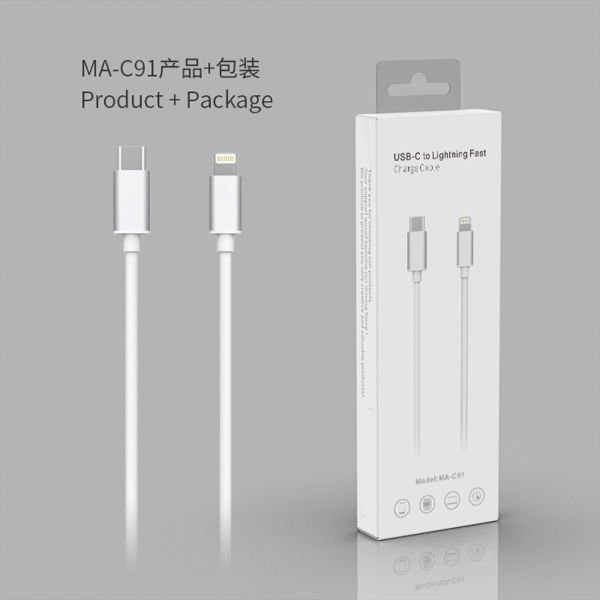 Type-C to iPhone Lightning QC 3.0 5 Amper Şarj Data Kablosu MAC91