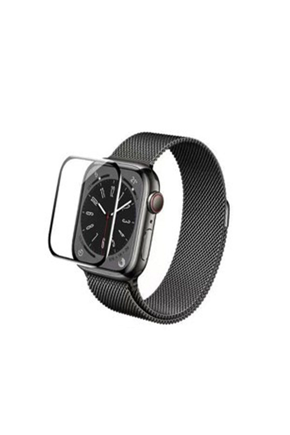 URR Apple Watch 40mm 2in1 PMMA Nano Ekran Koruyucu - Siyah