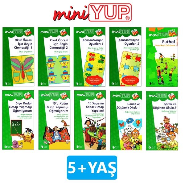 MiniYUP 5+ Yaş Görsel Dikkat ve Matematiksel Zeka Geliştirme Kitapları