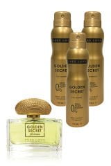 Free Love Golden Secret EDP Kadın Parfüm 100 ml ve Deodorant 150 ml 3 Adet