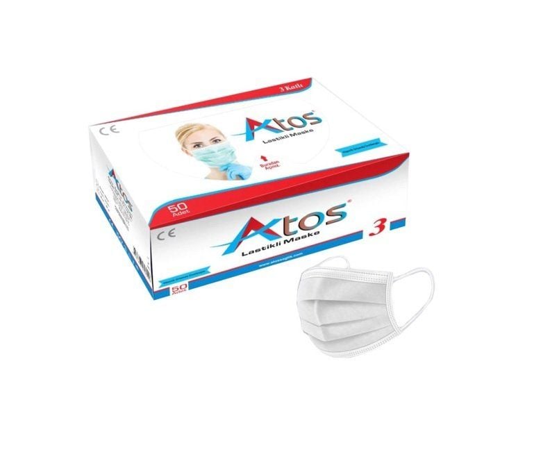 Beyaz Maske 3 Katlı Telli Filtreli Ultrasonik