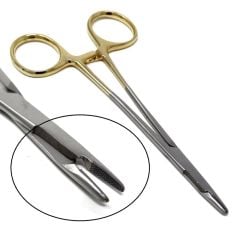 Portegü Olsen Hegar 16 cm Makaslı  TC Model Sarı Saplı