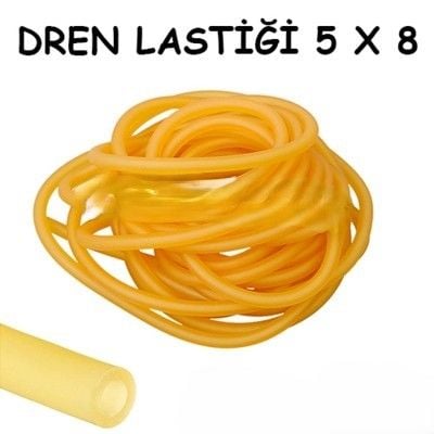 Dren Lastiği Lastik Turnike 5 mm x 8 mm Serum Lastiği 1 Metre