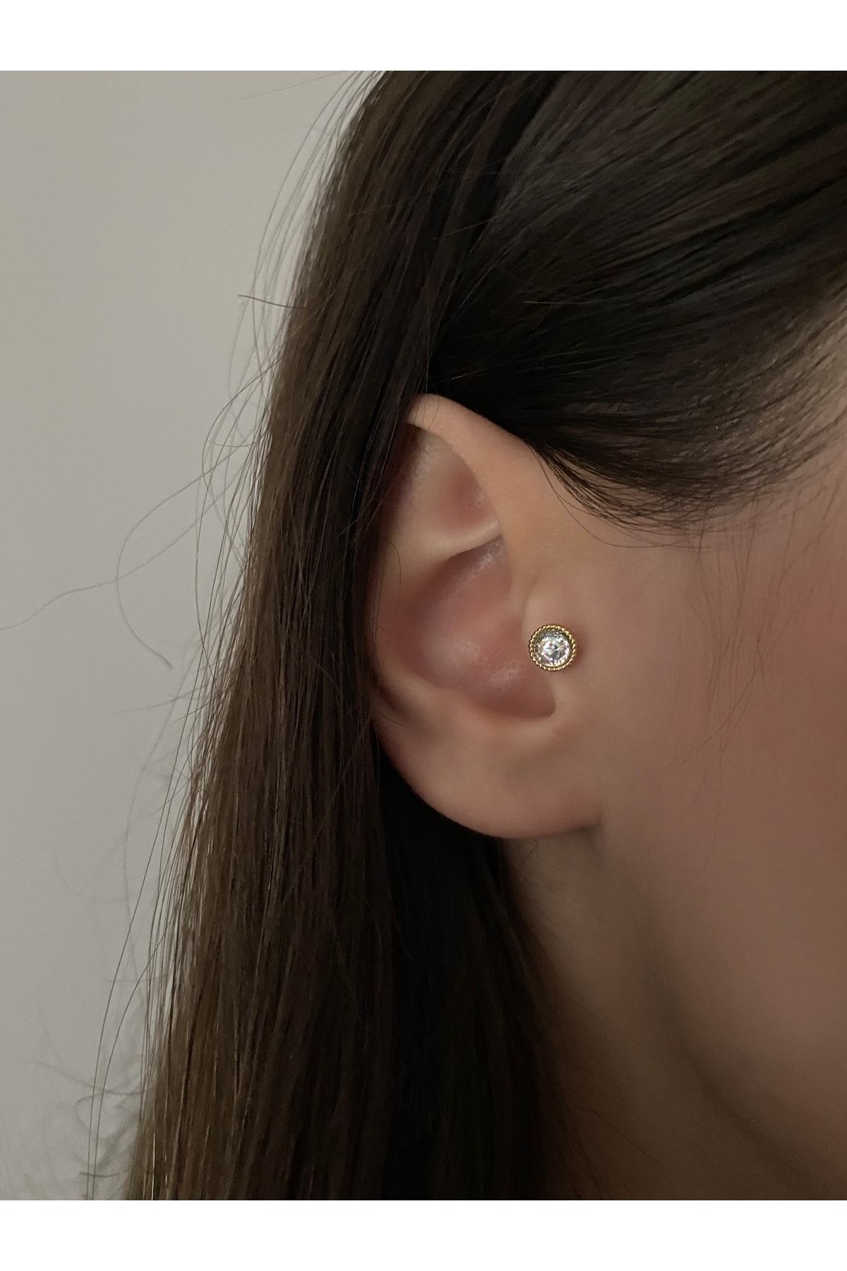 Kadın Opal Taşlı Yuvarlak Tragus