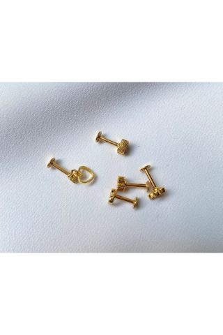 Kadın Gold Renkli Yıldız Piercing Tragus