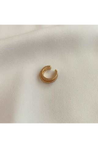 Kadın Taşlı Üç Sıralı Kıkırdak Küpe Earcuff