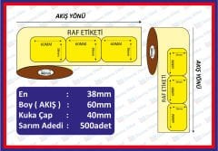 KARTON TERMAL 38x60 (DİKEY) 500 SARIM(SARI)