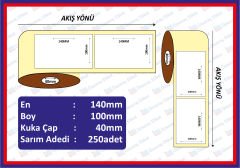 KUŞE  BARKOD ETİKETI 100x140 250 SARIM