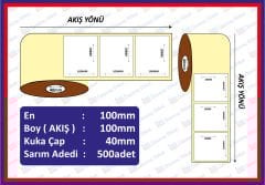 ÇUVALLAR İÇİN ÖZEL YAPIŞKANLI ETİKET 100*100  EKO TERMAL