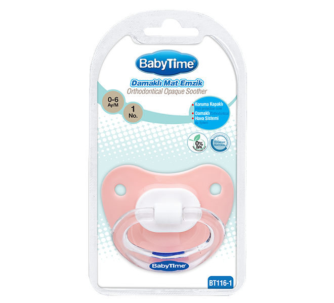 Babytime Silikon Damaklı Mat Gövdeli Emzik BT116-1 (0-6 ay)