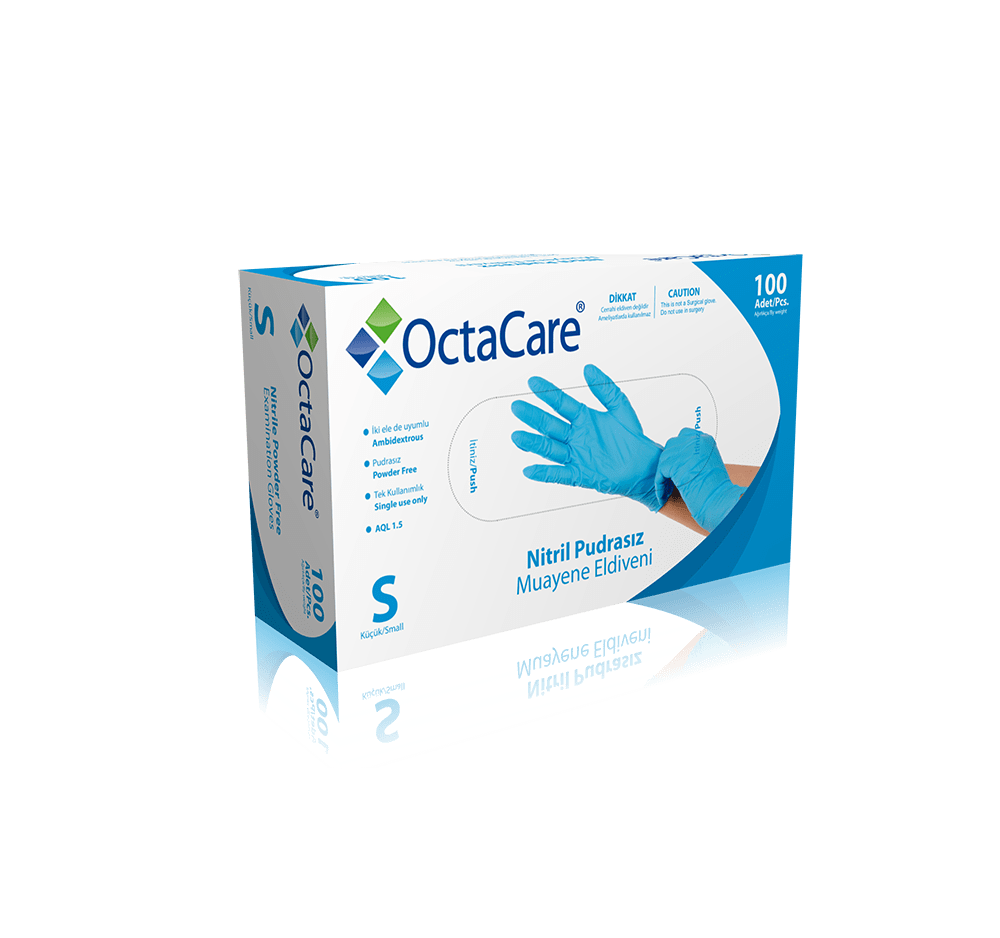 Eldiven Nitril Mavi Octacare 100'lü Small