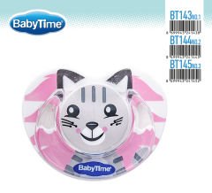 Babytime Silikon Damaklı Koruyucu Kapaklı Desenli Emzik BT143-1 (0-6 ay)