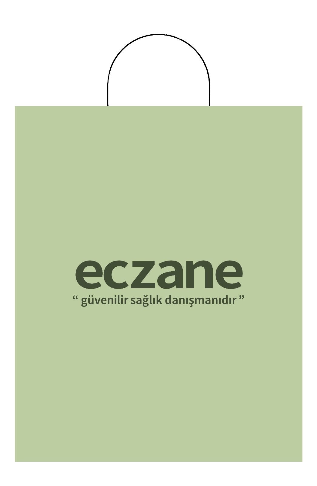 Poşet Eczane Kağıt Çanta Kraft 32*22 *10 Yeşil 50 li