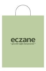 Poşet Eczane Kağıt Çanta Kraft 32*22 *10 Yeşil 50 li