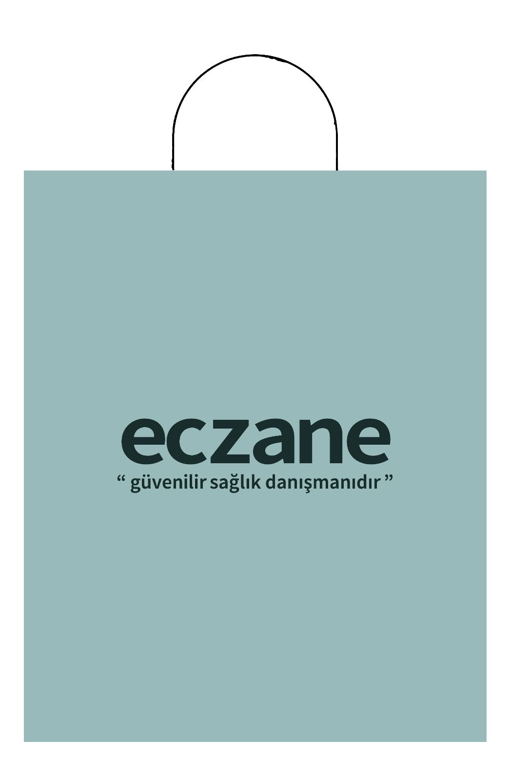 Poşet Eczane Kağıt Çanta Turkuaz 22*10*30 50 li